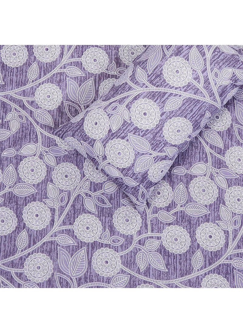 Status Contract Status Contract 2024 Cotton Rich Double Bedsheet with 2 Pillow Covers for Bed Room Home Hotel120 GSM Violet White  - Image 4