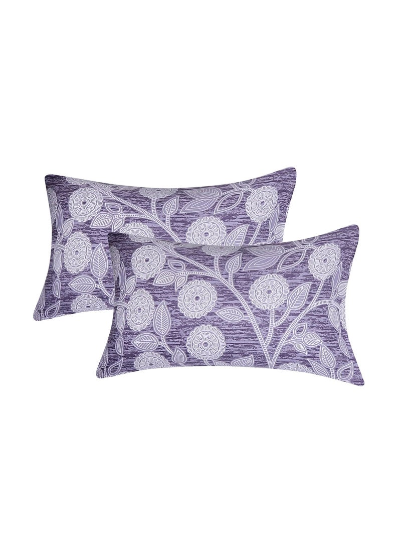 Status Contract Status Contract 2024 Cotton Rich Double Bedsheet with 2 Pillow Covers for Bed Room Home Hotel120 GSM Violet White  - Image 5