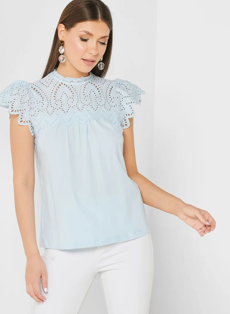 DOROTHY PERKINS Broderie Detail Top