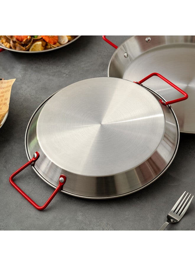 Onlycook Stainless Steel Plate, Serving Dish, Household Snack Plate With Double Handles, Dry Pot Seafood Plate Suitable For Induction Cooker, 28cm - Image 3