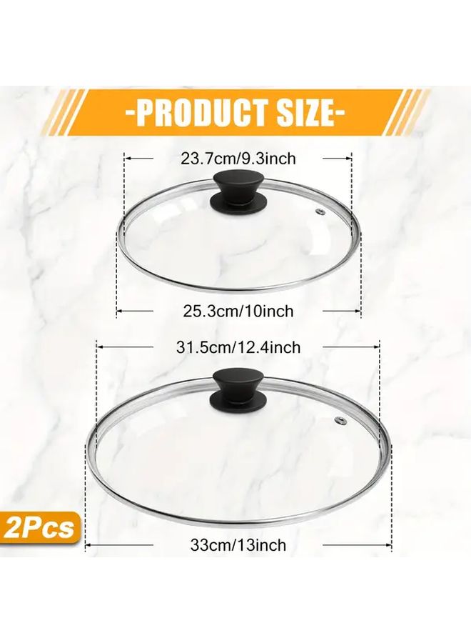 Universal Glass Lid for Frying Pan 12.2inch and 14.5inch Tempered Steel - Image 2