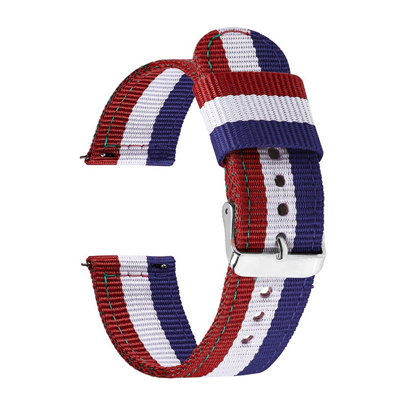 Huawei Samsung Universal Striped Canvas Nylon Strap Split Nylon Strap 20Mm22Mm Quick Release Nylon Strap - Image 1
