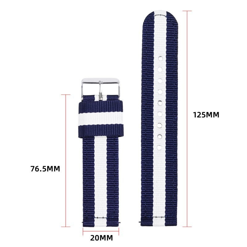 Huawei Samsung Universal Striped Canvas Nylon Strap Split Nylon Strap 20Mm22Mm Quick Release Nylon Strap - Image 3