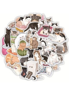 Generic 52-Piece Cat Stickers Cartoon Vinyl Aesthetic Sticker Laptop Stickers for Skateboard Guitar Travel Case Graffiti Sticker Door Luggage Car Bike Bicycle for Kids Teens Girls Adults  - Image 1