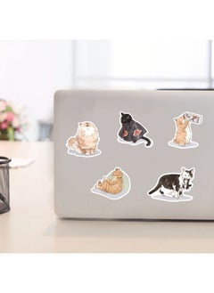 Generic 52-Piece Cat Stickers Cartoon Vinyl Aesthetic Sticker Laptop Stickers for Skateboard Guitar Travel Case Graffiti Sticker Door Luggage Car Bike Bicycle for Kids Teens Girls Adults  - Image 4