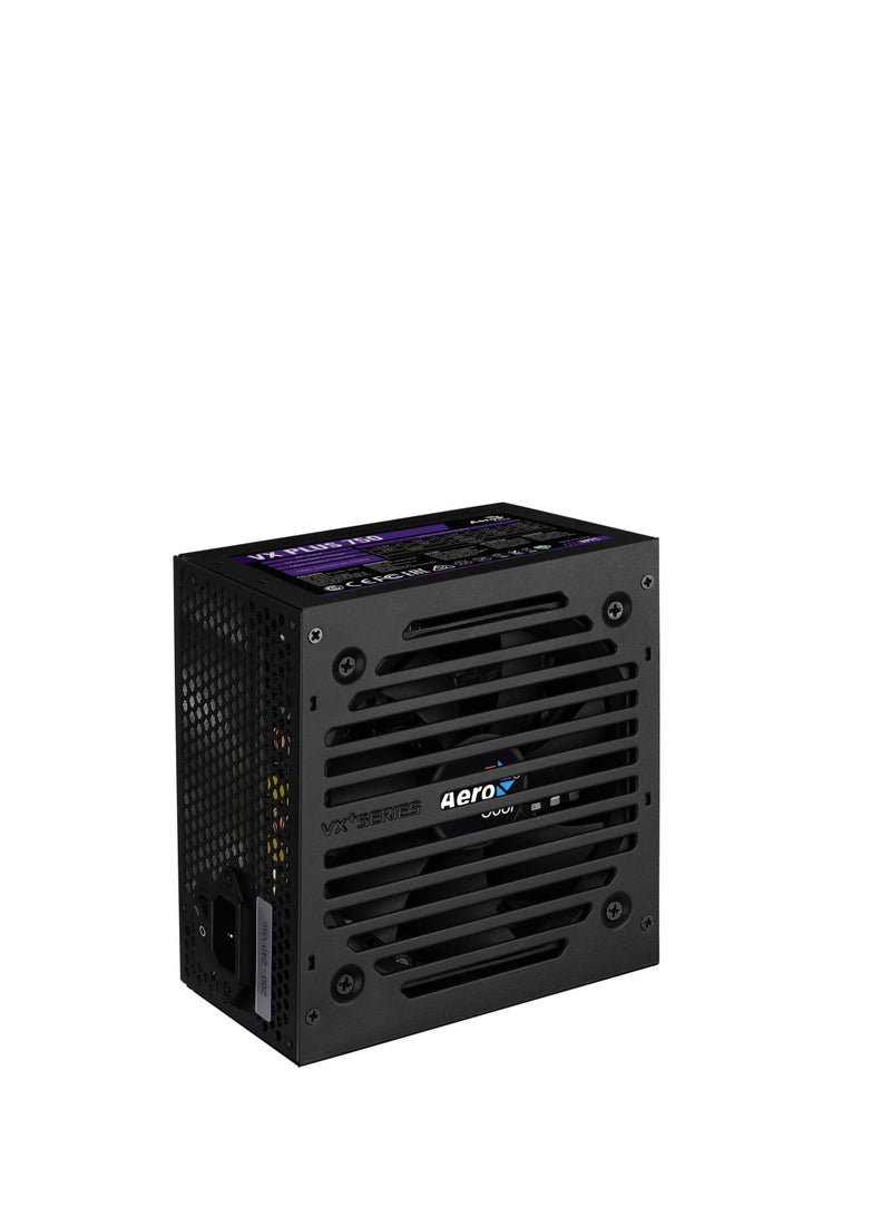 Aerocool Power Supply Unit VX PLUS 750, Silent 12cm fan with optimized thermal fan speed control, Compatible with ATX 12V 2.3 - Image 2