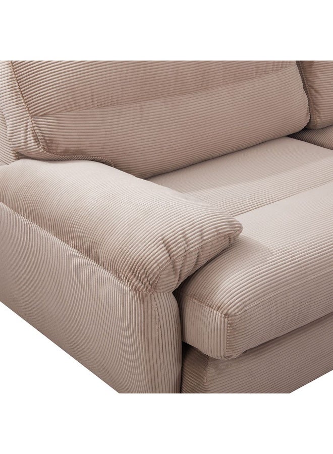 DANUBE HOME Fred 3 Seater Fabric Sofa  | Modern Design Three Seat Sofas | Comfortable Living Room Furniture L238xW104.5xH91cm - L.Brown - Image 5