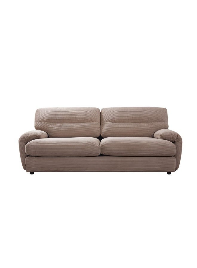 DANUBE HOME Fred 3 Seater Fabric Sofa  | Modern Design Three Seat Sofas | Comfortable Living Room Furniture L238xW104.5xH91cm - L.Brown - Image 2