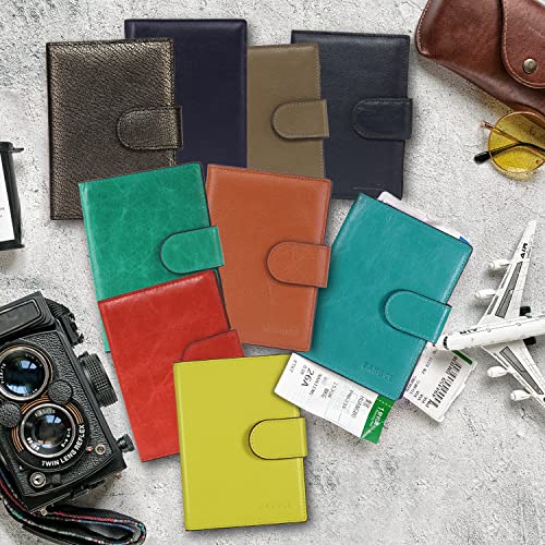 Banuce Top Grains Leather Passport Cover For Men Women Unisex Card Holder Travel Wallet Case Sleeve Dark Blue - Image 5
