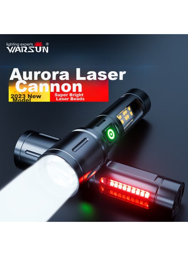 Warsun 603 Flashlight, High Brightness, Rechargeable, Ultra-bright, Compact, For Home And Outdoor Use, Portable, Multifunctional, Long-range, Laser - Image 1
