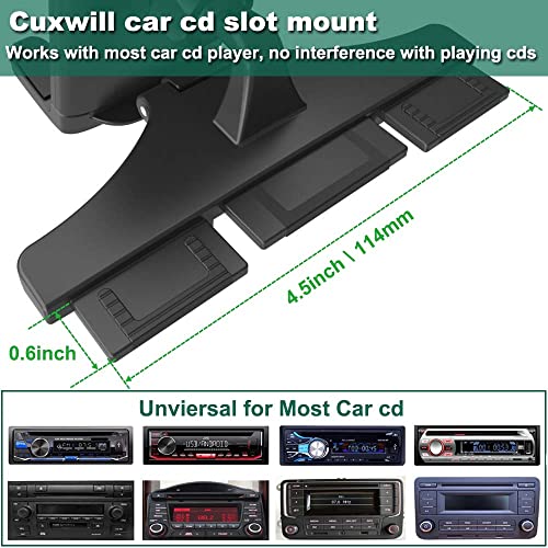 Cuxwill Car CD Slot Mount Tablet Holder for 4-13" iPad & Phone, Universal 360° Rotation Car Truck Front CD Player Tablet Mount for iPad Pro 12.9 Air Mini Generation, Galaxy Z Fold 4 3, iPhone - Image 4