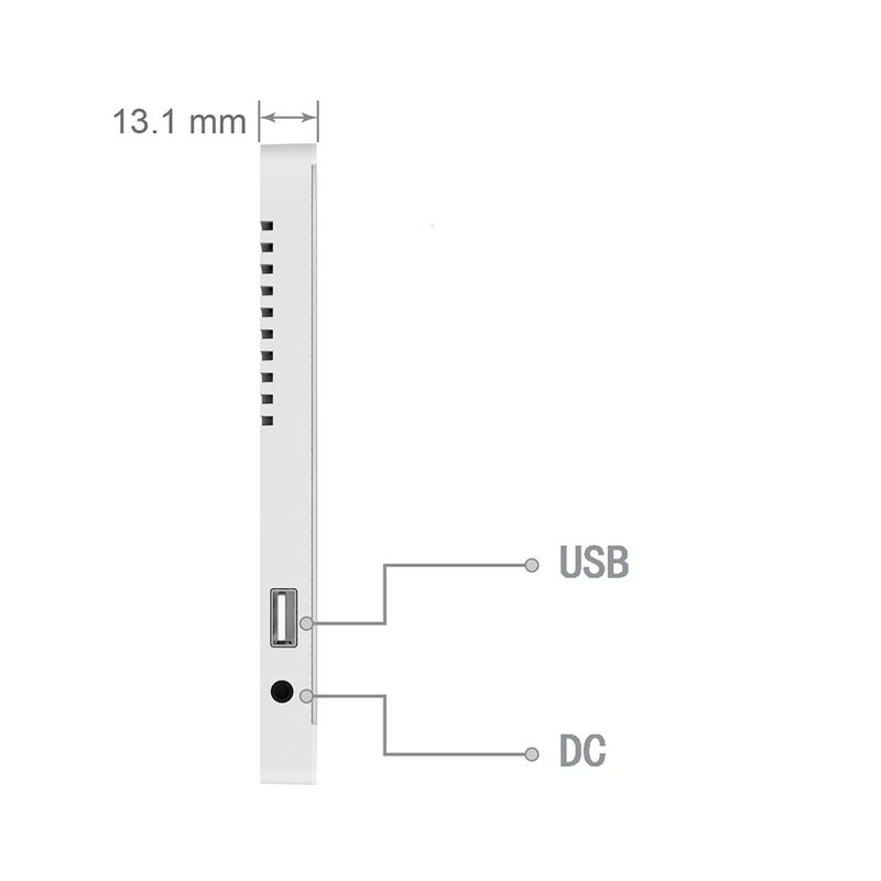 📱 ساعة مكتب رقمية بإضاءة LED أبيض مع درجة الحرارة والرطوبة وشاحن USB - Image 5