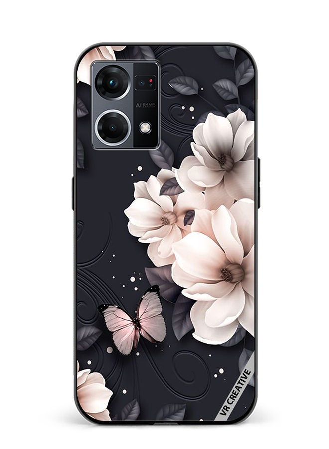 VR CREATIVE Protective Case Cover For Oppo Reno8 4G Flower Design Multicolour - Image 1