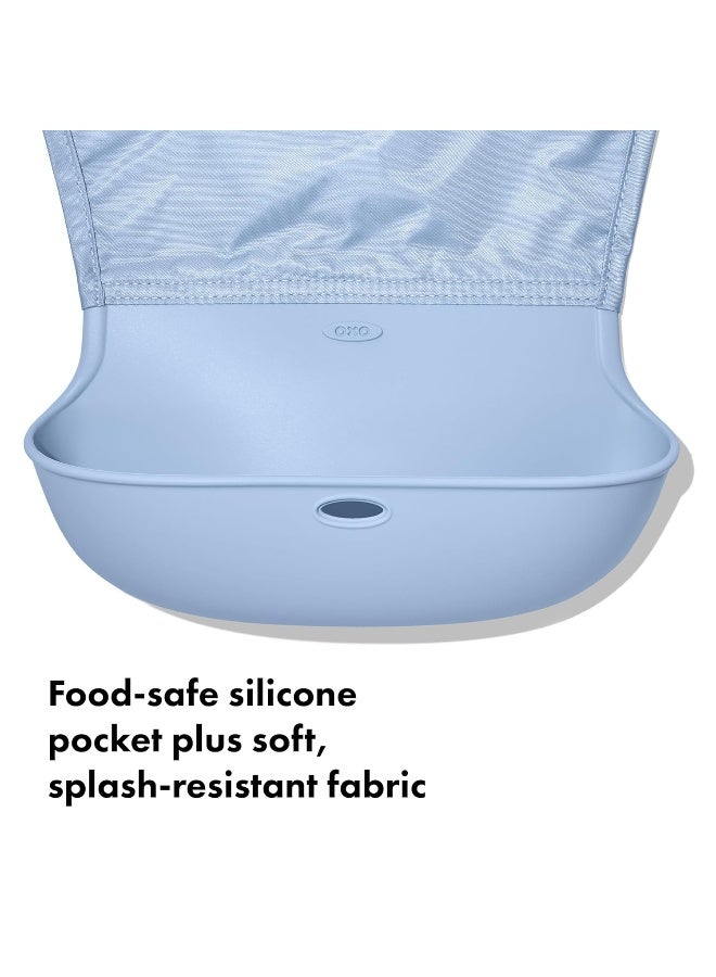 OXO Tot Roll-Up Bib - 2 Pack - Blossom and Dusk - Image 5