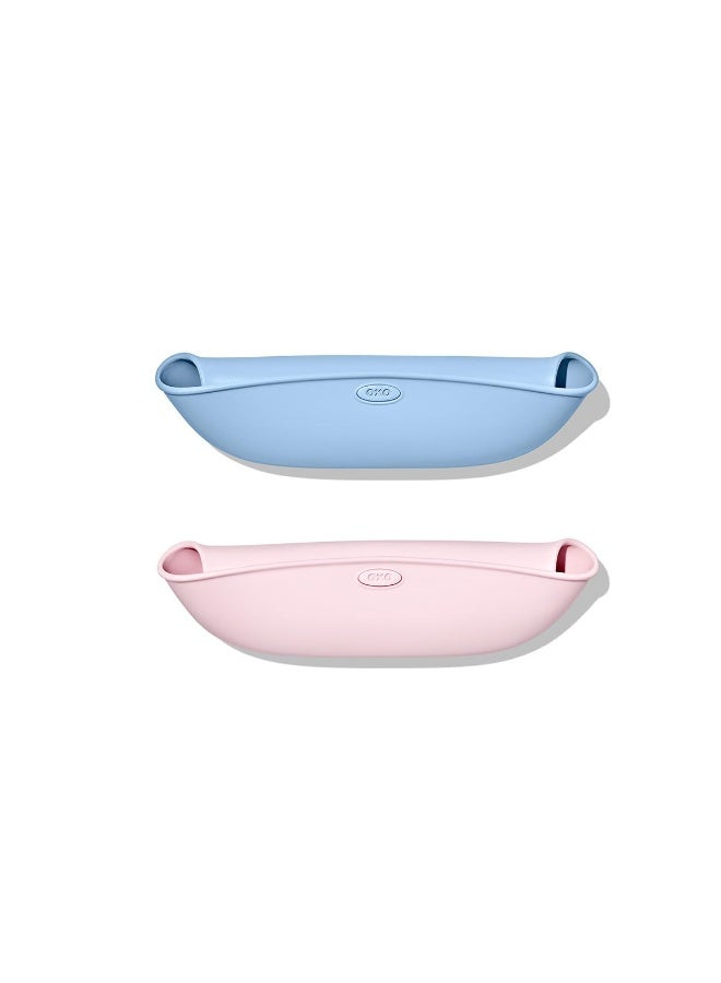 OXO Tot Roll-Up Bib - 2 Pack - Blossom and Dusk - Image 2
