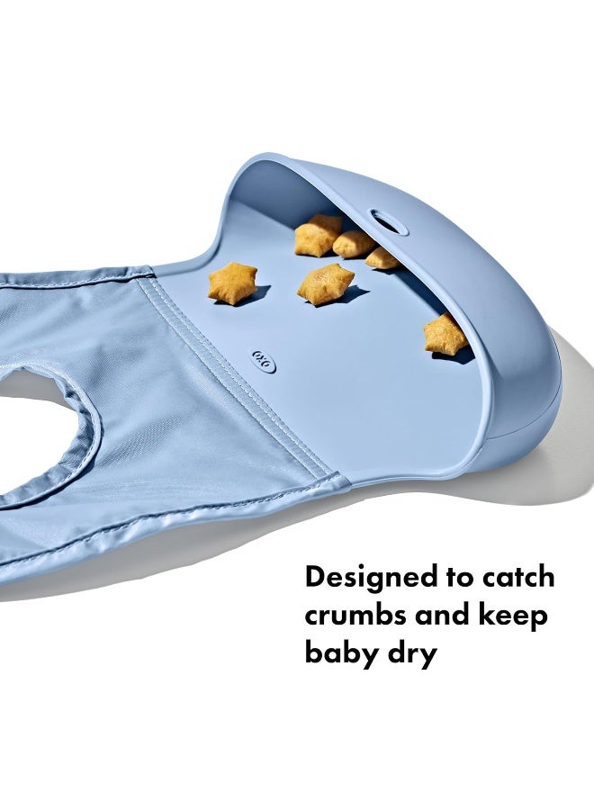 OXO Tot Roll-Up Bib - 2 Pack - Blossom and Dusk - Image 3