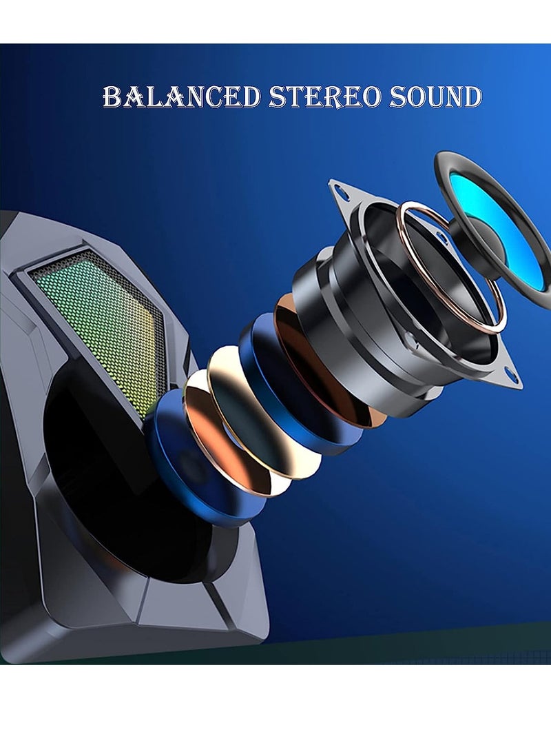 Forev FV-209 RGB Multimedia Speaker 2.0 Channel ,3W*2 Mini Wired Stereo Sound ,For PC / Laptop / Mobile | Black - Image 3