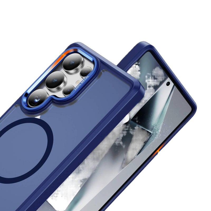 غطاء MagSafe بTPU لـ Samsung S25 Ultra / Samsung S25 باللون وردي مغناطيسي من مادة TPU مع مغناطيس قوي وحماية من السقوط مع مقاوم للصدمات مع ملمس ناعم للتنقل اليومي سهل التخزين - Image 4
