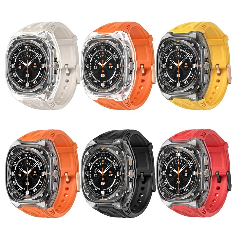 Bluejw Sports Strap Golden Sublimation Watch Bands Case for Samsung Galaxy Watch 4 5 7 Pro LV G Shock, Replaceable Watchband Set - Image 1