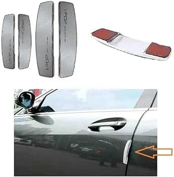 SARTE Universal Anti Scratch Car Door Edge Guard Bumper Scratch Protector Compatible with All Cars Silver Colour (Set of 4) - Image 4