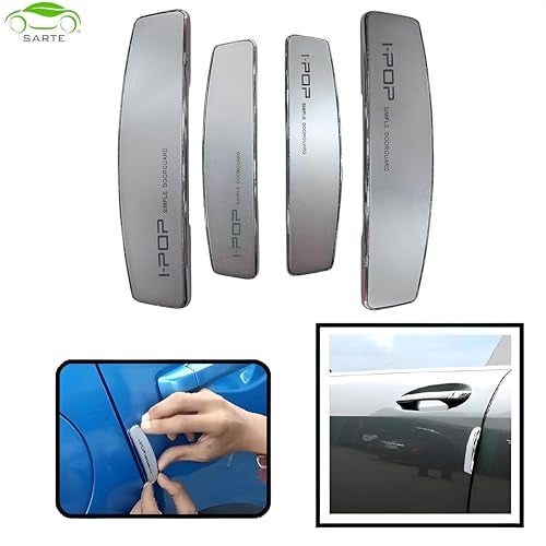 SARTE Universal Anti Scratch Car Door Edge Guard Bumper Scratch Protector Compatible with All Cars Silver Colour (Set of 4) - Image 2
