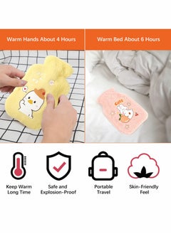 KASTWAVE 3Pack Mini Hot Water Bottles with Soft Cover Cute Plush Bag Bottle for Neck Shoulder Pain Relief and Hand Feet Warmer Menstrual Cramps Compress Cold Therapy  - Image 4