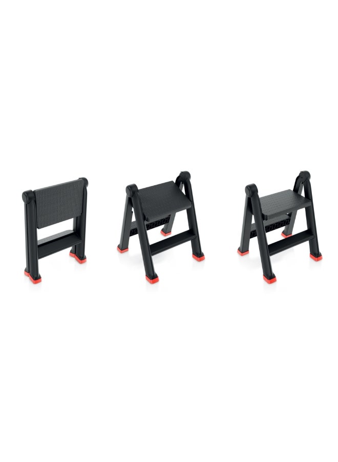Kistenberg 2-Step One-Sided Folding Uni Step Ladder Black and Red 60 x 43.5 x 47 cm KUL4560 - Image 3