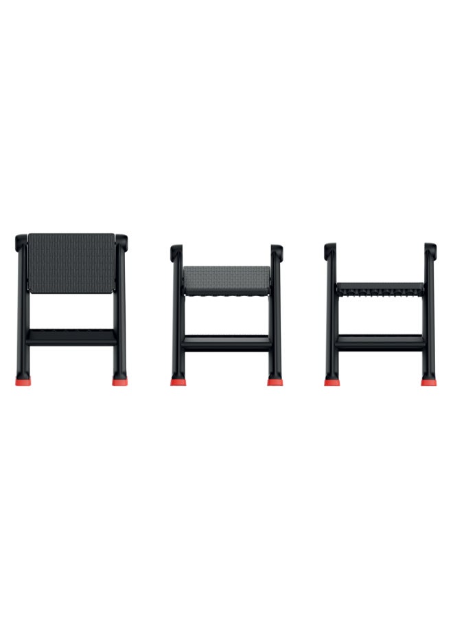 Kistenberg 2-Step One-Sided Folding Uni Step Ladder Black and Red 60 x 43.5 x 47 cm KUL4560 - Image 4