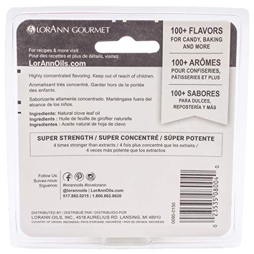 LorAnn Oils LorAnn Clove Leaf Oil SS Natural Flavor, 1 dram bottle (.0125 fl oz - 3.7ml - 1 teaspoon) Twin pack blistered - Image 2