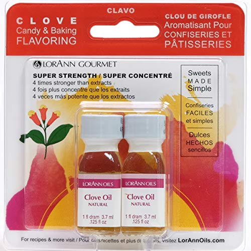 LorAnn Oils LorAnn Clove Leaf Oil SS Natural Flavor, 1 dram bottle (.0125 fl oz - 3.7ml - 1 teaspoon) Twin pack blistered - Image 1
