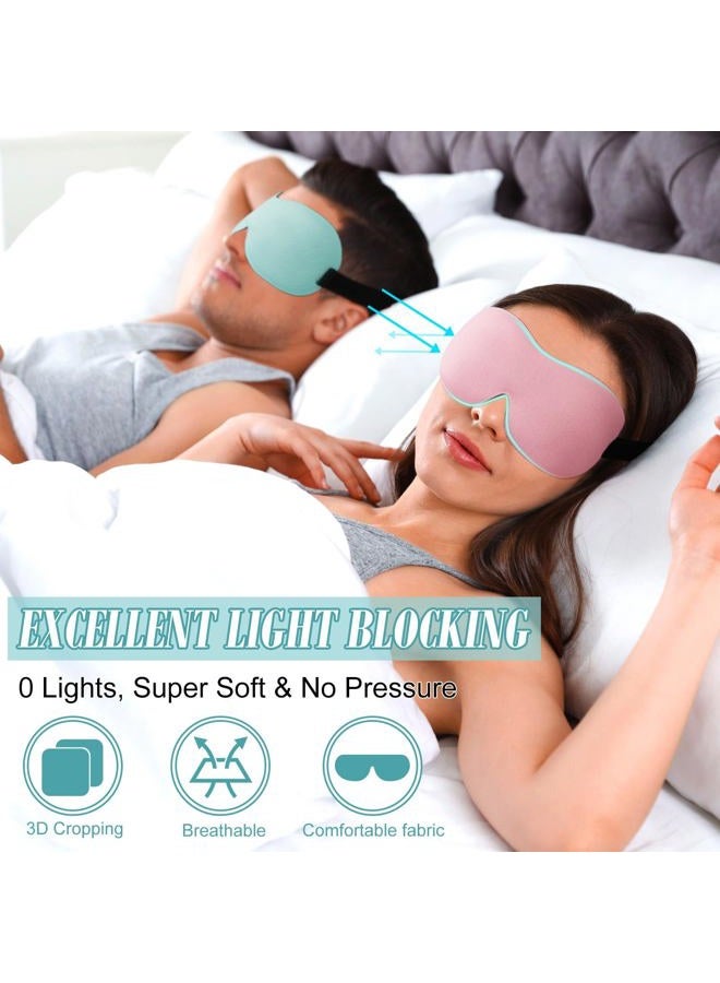 Bencailor 8 Pcs Sleep Eye Mask 3D Contoured Eyes Mask Blackout Eye Covers for Sleeping with Adjustable Strap Light Night Blindfolds Soft Comfy Eyes Shade for Women Men (Medium,Solid Color) - Image 2