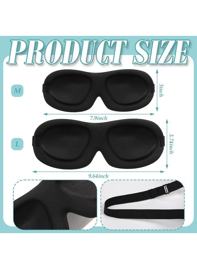 Bencailor 8 Pcs Sleep Eye Mask 3D Contoured Eyes Mask Blackout Eye Covers for Sleeping with Adjustable Strap Light Night Blindfolds Soft Comfy Eyes Shade for Women Men (Medium,Solid Color) - Image 3