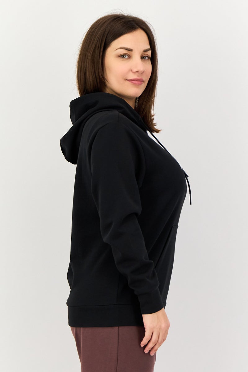 Adidas هودي خارجي للنساء بأكمام طويلة مناسب للرياضة، أسود - Image 3