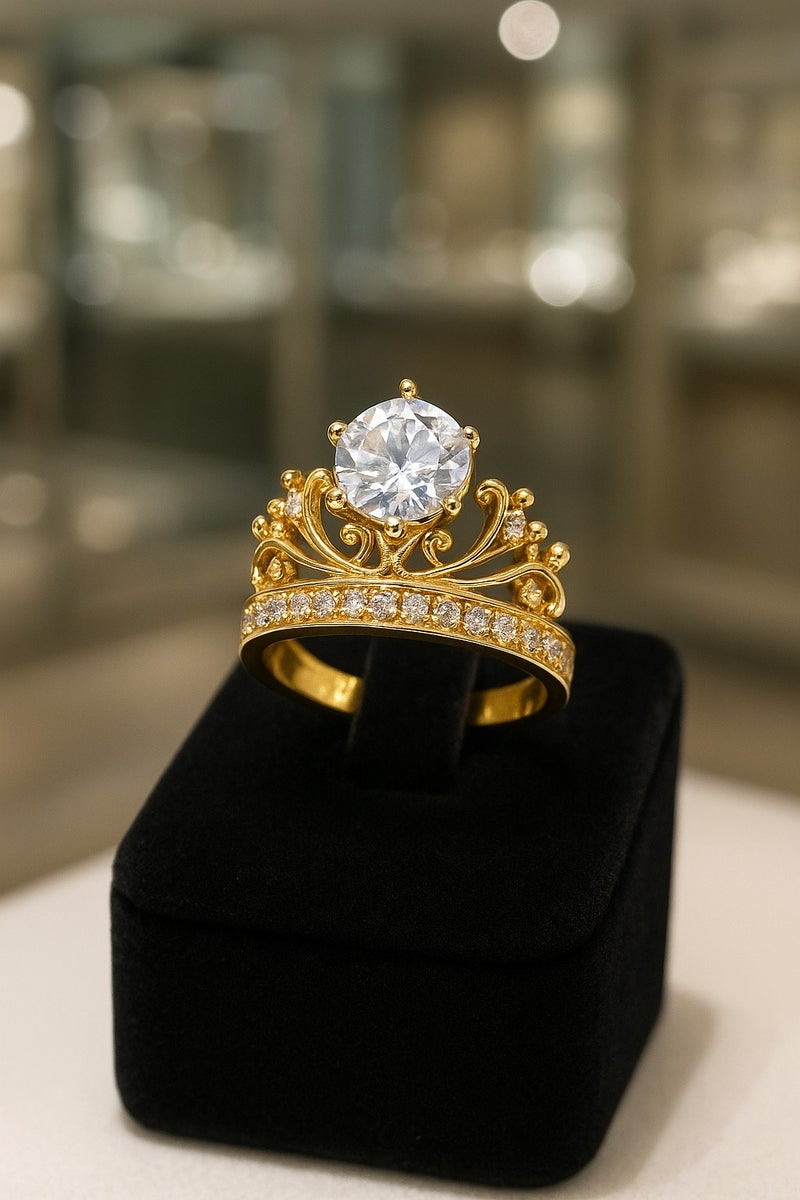 ROMAD Luxury gold ring for girls, adorned with diamonds in an elegant eye-catching design - Image 1