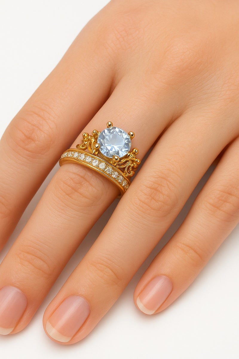 ROMAD Luxury gold ring for girls, adorned with diamonds in an elegant eye-catching design - Image 2