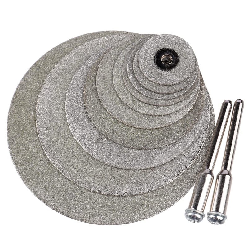 Wolfride 10Pcs Diamond Cutting Wheel Cutting Discs for Rotary Tool Disc Drill Blades and Mandrel for Glass Tile Metal