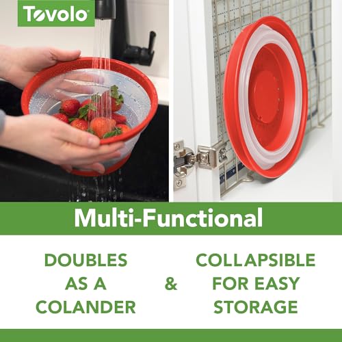 Tovolo Microwave Splatter Cover for Food, Small (Candy Apple Red) - Collapsible & Vented Silicone Splatter Guard Lid - Microwave Plate & Dish Cover with Handle - BPA-Free Kitchen Gadget for Meal Prep - Image 4