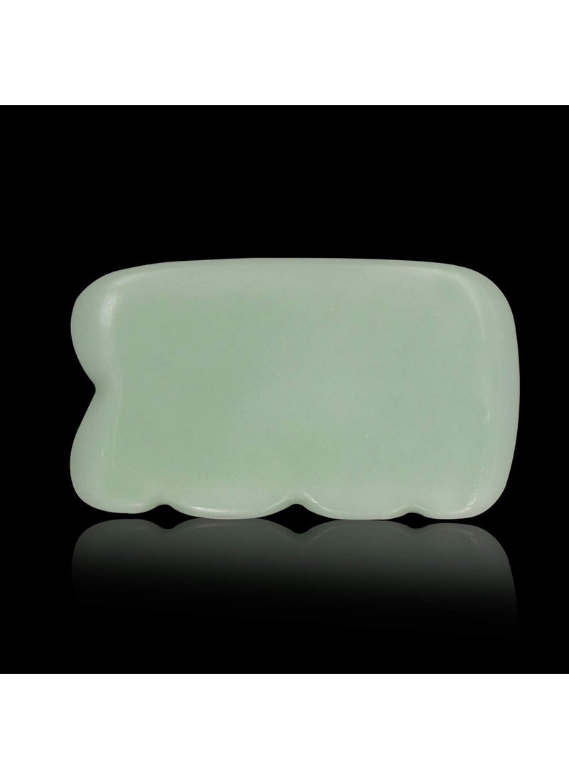 Ladista Ladista GSBLD76 Gua Sha Scraping Massage Tool for Facial Glow Blood Circulation Natural Jade Stone Removes Toxins Prevents Wrinkles Boost Radiance of Complexion 1 Pc Light Green  - Image 3