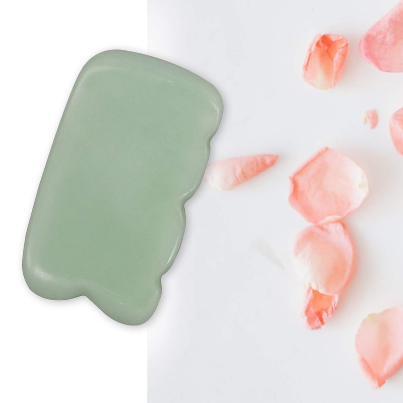 Ladista Ladista GSBLD76 Gua Sha Scraping Massage Tool for Facial Glow Blood Circulation Natural Jade Stone Removes Toxins Prevents Wrinkles Boost Radiance of Complexion 1 Pc Light Green  - Image 4
