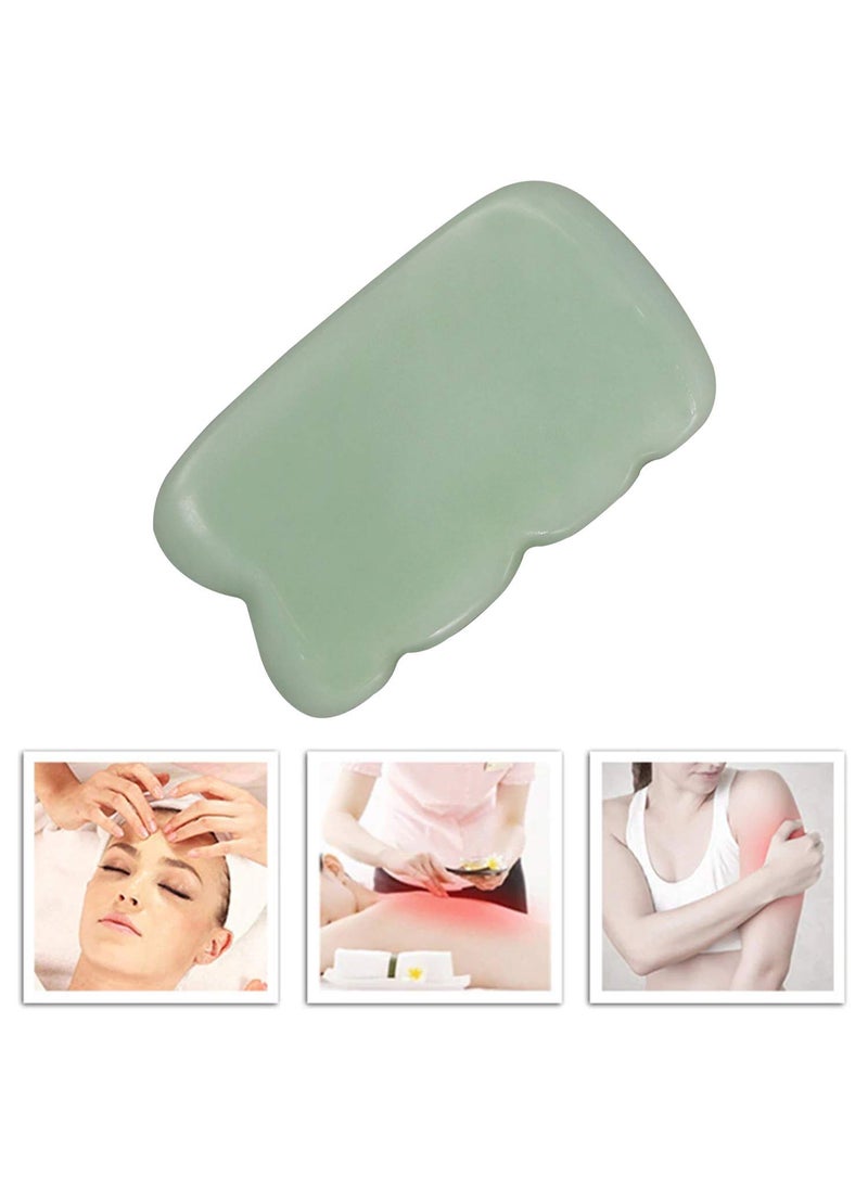 Ladista Ladista GSBLD76 Gua Sha Scraping Massage Tool for Facial Glow Blood Circulation Natural Jade Stone Removes Toxins Prevents Wrinkles Boost Radiance of Complexion 1 Pc Light Green  - Image 5