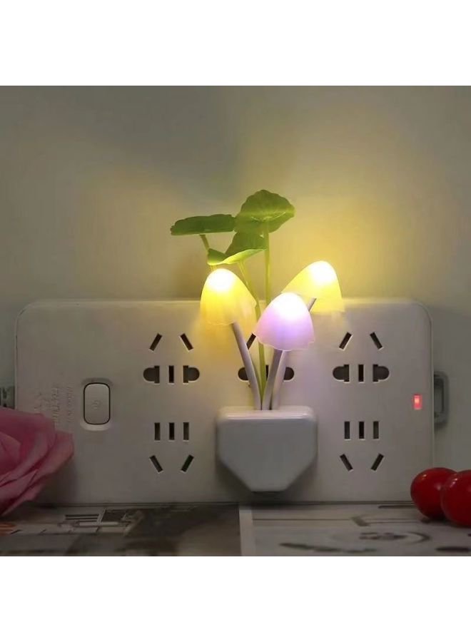 Light-controlled Night Light Lotus Leaf Mushroom Light-controlled Induction Light Dream Color-changing Mushroom Light Led Energy-saving Night Light-Specification:Light Control + Colorful + Color Change: 1 Lily-Size:Light Control Sensor: Energy Saving + 1 Kilowatt Hour Of Electricity Per Year + Automatic Light When Dark  - Image 1