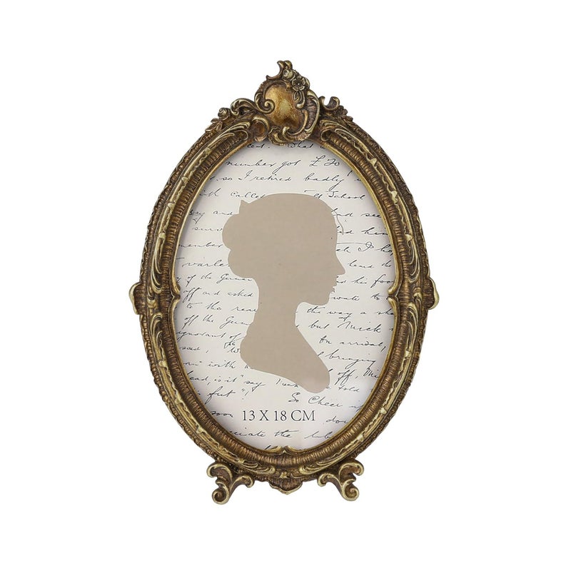 Sunlit Vintage Picture Frame 5x7 Inch  Oval Antique Photo Frames with Glass Front  Luxury Photo Display  Tabletop Wall Hanging  Gift Ideas  Bronze - Image 1