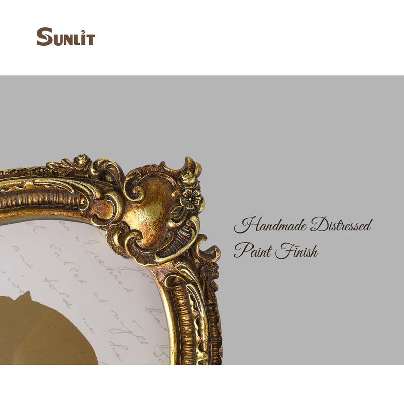 Sunlit Vintage Picture Frame 5x7 Inch  Oval Antique Photo Frames with Glass Front  Luxury Photo Display  Tabletop Wall Hanging  Gift Ideas  Bronze - Image 5