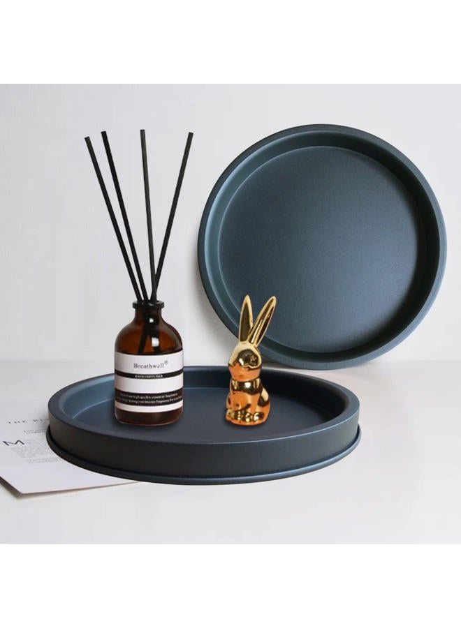 Lobolighting Black Round Decorative Serving Tray, Black Decorative Tray for Coffee Table Centerpieces Modern Farmhouse Home Decorations - Image 4