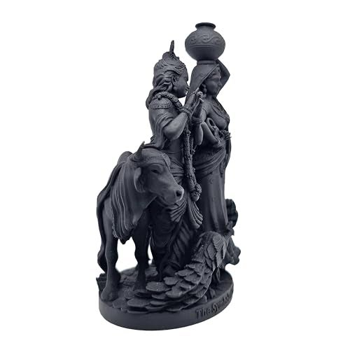 MurtiHome The Symbol of Divine Love Radha Krishna Murti, 10.16 cm Height, Black, 3D Printed, UV Resin, Hindu Religious Statue of RadhaKrishn - Image 3