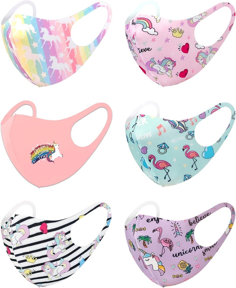 CBC Crown 6 Pack Unisex Children Dust Protection, Breathable, Washable and Reusable Face Masks, Boys & Girls (6 PACK, SET XXIII) - Image 1