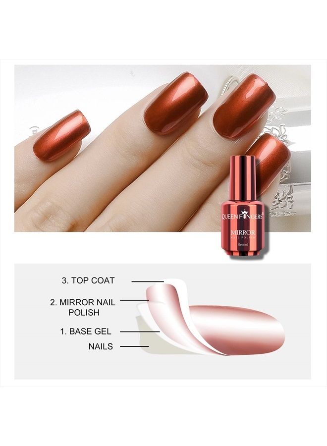 Ownest 12 Colors Mirror Nail Polish Set, Mirror Effect Long Lasting Gorgeous Glossy Manicure Nail Art Decoration, Brilliant Manicure Effect Nail Lacquers Kit-12pcs - Image 4