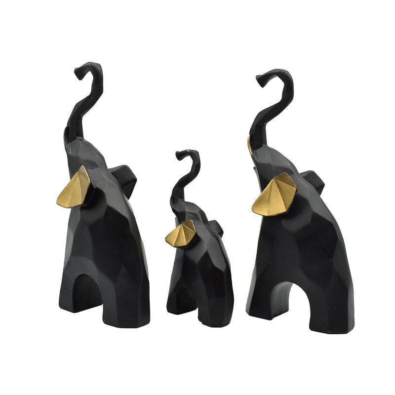 Dalvkot Elephant Statue Decorative Showpieces Set of 3 Animal Figurines for Home DecorIving Room Bedroom and Office Spaces - Image 5