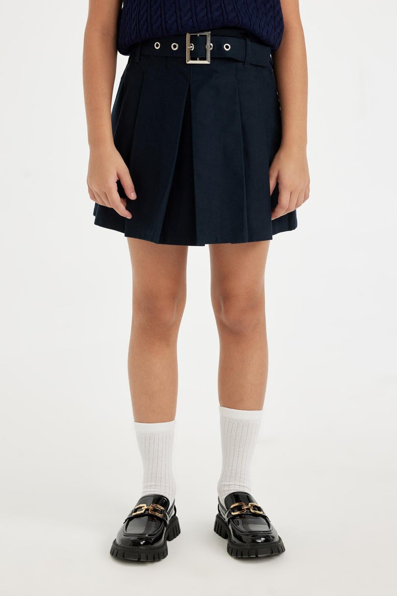 DeFacto Blue Girl Girl Gabardine Regular Fit Skirt Casual - Image 4