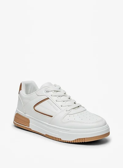 Flora Bella By Shoexpress Panelled Sneakers with Lace-Up Closure